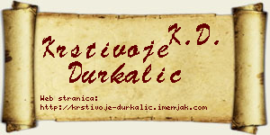 Krstivoje Durkalić vizit kartica